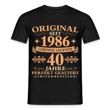 Geburtstag 40 Jahre Baujahr 1986 - Männer T-Shirt - Schwarz - Vorne - AI Model Male 178 light (178cm)