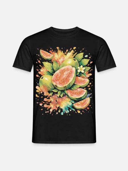 Goyave Tropique Fruit Exotique Splash Art - T-shirt homme - noir