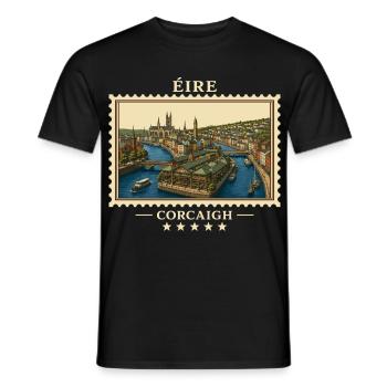 Irland Cork Vintage Reisemarke - Männer T-Shirt - Schwarz - Vorne - AI Model Male 178 light (178cm)
