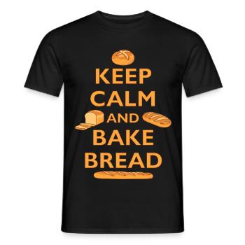 BÄCKER - KEEP CALM AND BAKE BREAD - BROT BACKEN - Men's T-Shirt - black - Front - AI Model Male 178 light (178cm)