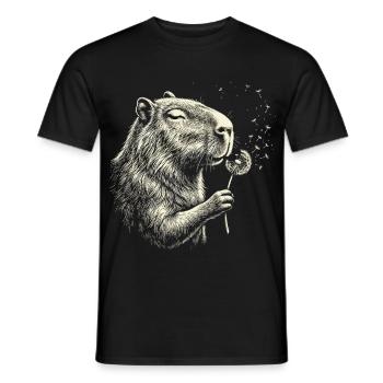Dandelion Beaver Dream - Men's T-Shirt - black - Front - AI Model Male 178 light (178cm)