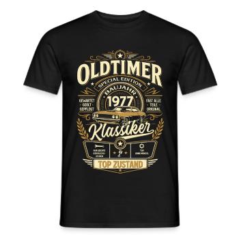 49. Geburtstag Geschenk Mann Vintage Oldtimer 1977 - Männer T-Shirt - Schwarz - Vorne - AI Model Male 178 light (178cm)