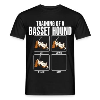 Basset Hound Hund-Trainingshumor - Männer T-Shirt - Schwarz - Vorne - AI Model Male 178 light (178cm)