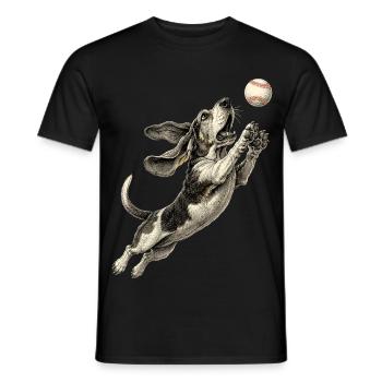Basset Hound Dog Rasse Baseball - Männer T-Shirt - Schwarz - Vorne - AI Model Male 178 light (178cm)