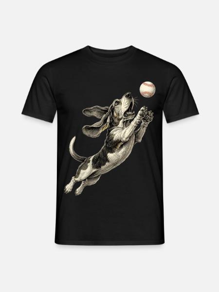 Basset Hound Race Baseball - T-shirt homme - noir