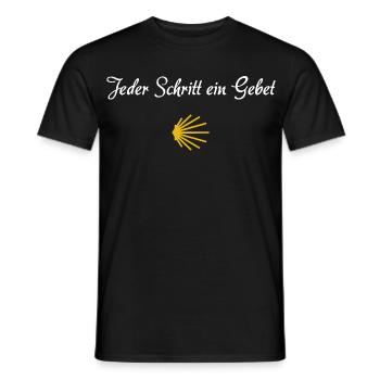Jeder Schritt ein Gebet | Jakobsweg, Pilger - Männer T-Shirt - Schwarz - Vorne - AI Model Male 178 light (178cm)