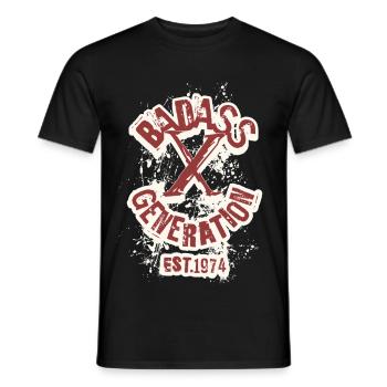 Badass Generation X 1974 - Men's T-Shirt - black - Front - AI Model Male 178 light (178cm)