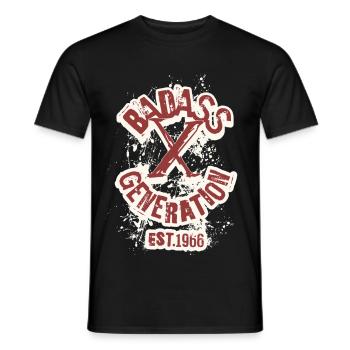 Badass Generation X 1966 - Men's T-Shirt - black - Front - AI Model Male 178 light (178cm)