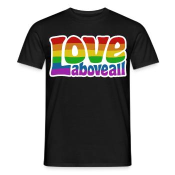 Love Above All | Rainbow Pride Design - Men's T-Shirt - black - Front - AI Model Male 178 light (178cm)
