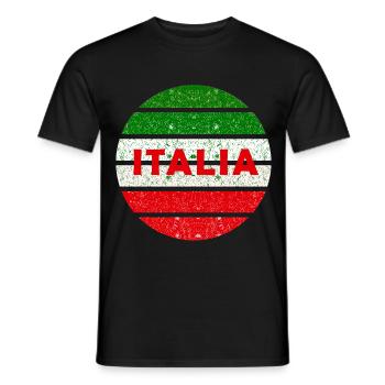 Italia Retro-Grunge Kreis - Männer T-Shirt - Schwarz - Vorne - AI Model Male 178 light (178cm)