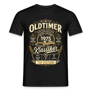 51. Geburtstag Geschenk Mann Vintage Oldtimer 1975 - Männer T-Shirt - Schwarz - Vorne - AI Model Male 178 light (178cm)