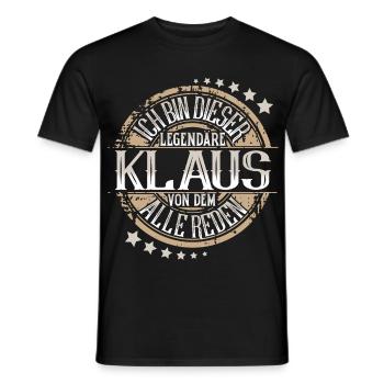 Klaus - Männer T-Shirt - Schwarz - Vorne - AI Model Male 178 light (178cm)