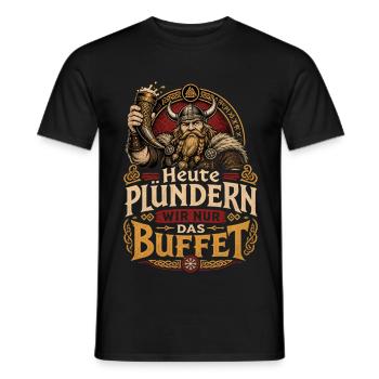Wikinger  - Männer T-Shirt - Schwarz - Vorne - AI Model Male 178 light (178cm)