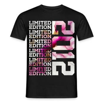 LIMITED EDITION 2012 - 14 YEARS - 14TH BIRTHDAY - Men's T-Shirt - black - Front - AI Model Male 178 light (178cm)