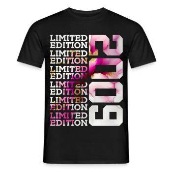 LIMITED EDITION 2009 - 17 YEARS - 17TH BIRTHDAY - Men's T-Shirt - black - Front - AI Model Male 178 light (178cm)