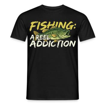 Fishing is a real addiction - Men's T-Shirt - black - Front - AI Model Male 178 light (178cm)