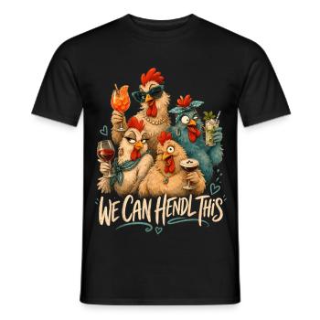 We can do it: Party chickens - Men's T-Shirt - black - Front - AI Model Male 178 light (178cm)