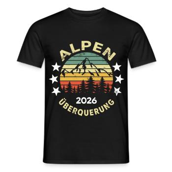 Alpen Überquerung 2026, Alpenüberquerung - Männer T-Shirt - Schwarz - Vorne - AI Model Male 178 light (178cm)