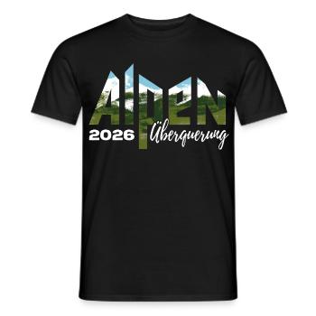Alpen Überquerung 2026 - Wandern - Männer T-Shirt - Schwarz - Vorne - AI Model Male 178 light (178cm)