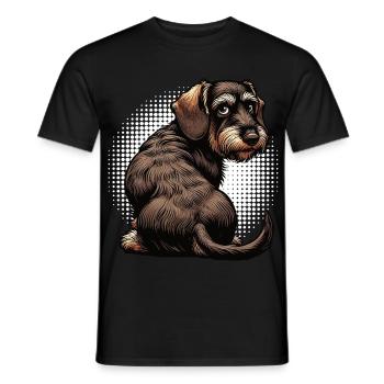 teckel teckel à poils durs propriétaire de teckel teckel - T-shirt homme - noir - Devant - AI Model Male 178 light (178cm)