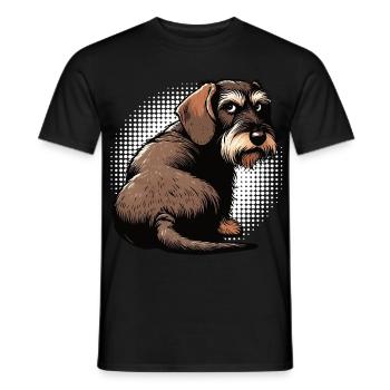 teckel teckel à poils durs propriétaire de teckel teckel - T-shirt homme - noir - Devant - AI Model Male 178 light (178cm)
