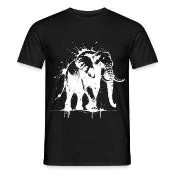 Éléphant Street Art Blanc - T-shirt homme - noir - Devant - AI Model Male 178 light (178cm)