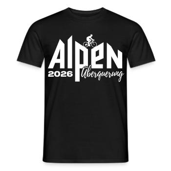 Alpen Überquerung 2026 - Fahrrad - Männer T-Shirt - Schwarz - Vorne - AI Model Male 178 light (178cm)