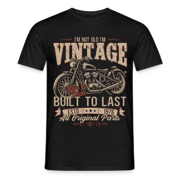 50th Birthday Gift Motorcyclist Biker 1976 - Men's T-Shirt - black - Front - AI Model Male 178 light (178cm)