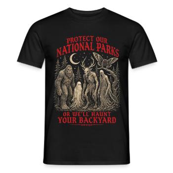 Les cryptides protègent nos parcs nationaux - T-shirt homme - noir - Devant - AI Model Male 178 light (178cm)