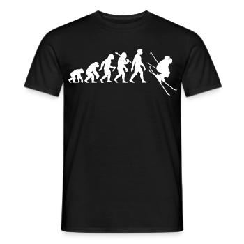 Skier Evolution for downhill skiing - Men's T-Shirt - black - Front - AI Model Male 178 light (178cm)