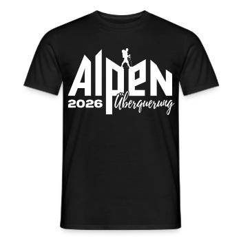 Alpen Überquerung 2026 - Wandern - Männer T-Shirt - Schwarz - Vorne - AI Model Male 178 light (178cm)
