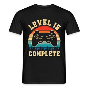 Level 15 complete – 15th anniversary gift - Men's T-Shirt - black - Front - AI Model Male 178 light (178cm)