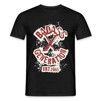 Badass Generation X 1965 - Men's T-Shirt - black - Front - AI Model Male 178 light (178cm)