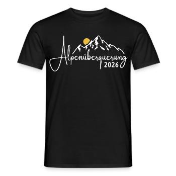 Alpen Überquerung 2026 - Wandern - Männer T-Shirt - Schwarz - Vorne - AI Model Male 178 light (178cm)