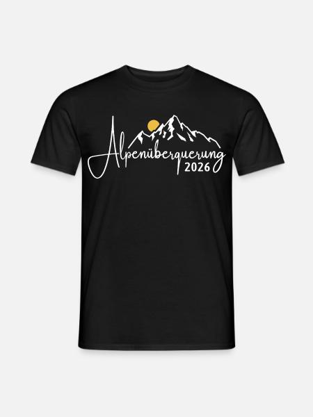 Alpen Überquerung 2026 - Wandern - Männer T-Shirt - Schwarz