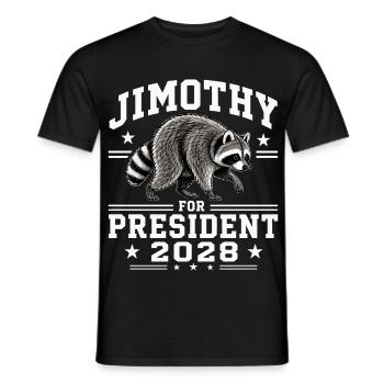 Jimothy as President 2028 - Men's T-Shirt - black - Front - AI Model Male 178 light (178cm)