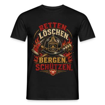 Feuerwehr - Männer T-Shirt - Schwarz - Vorne - AI Model Male 178 light (178cm)
