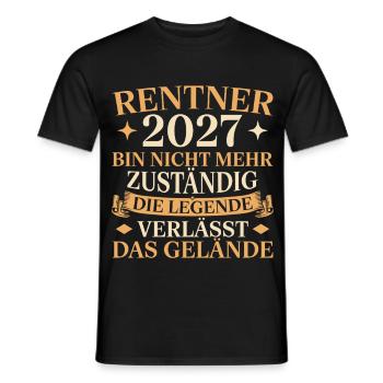 Rentner 2027 Nicht mehr zuständig Abschied - Männer T-Shirt - Schwarz - Vorne - AI Model Male 178 light (178cm)