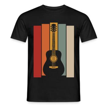 Retro Guitar Graphic - Musician Guitarist - Men's T-Shirt - black - Front - AI Model Male 178 light (178cm)
