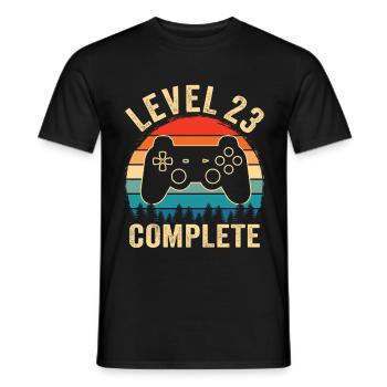 Level 23 complete – 23 Year Old Gift - Men's T-Shirt - black - Front - AI Model Male 178 light (178cm)