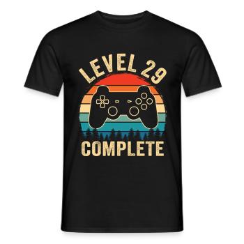 Level 29 complete – 29th anniversary gift - Men's T-Shirt - black - Front - AI Model Male 178 light (178cm)