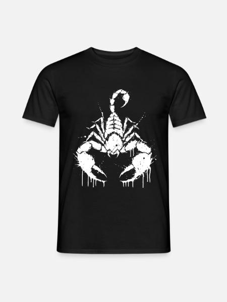 Skorpion-Weißer Spritzer - Männer T-Shirt - Schwarz