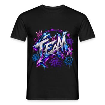 Équipe - T-shirt homme - noir - Devant - AI Model Male 178 light (178cm)