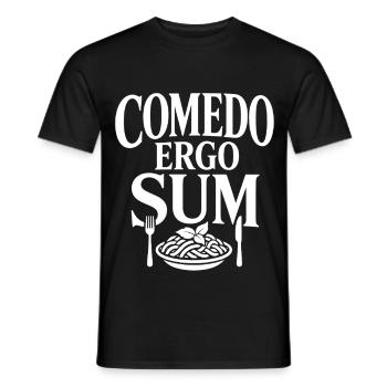 Ich esse also bin ich | Latein Spruch - Männer T-Shirt - Schwarz - Vorne - AI Model Male 178 light (178cm)