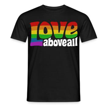 Love Above All | Rainbow Pride Design - Men's T-Shirt - black - Front - AI Model Male 178 light (178cm)