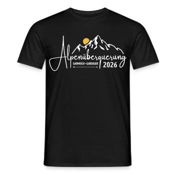 Alpenüberquerung 2026 Garmisch Gardasee Wandern - Männer T-Shirt - Schwarz - Vorne - AI Model Male 178 light (178cm)