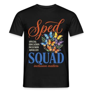 Sped Squad Butterfly Special Education Teacher - Men's T-Shirt - black - Front - AI Model Male 178 light (178cm)