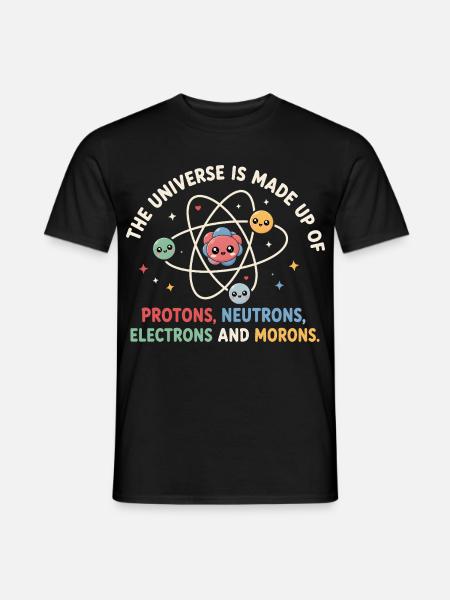 Das Universum ist erfunden – Funny Science - Männer T-Shirt - Schwarz