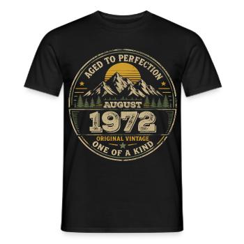 Cadeau Anniversaire 1972 Août Vintage 1972  - T-shirt homme - noir - Devant - AI Model Male 178 light (178cm)