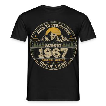 Cadeau Anniversaire 1967 Août Vintage 1967  - T-shirt homme - noir - Devant - AI Model Male 178 light (178cm)